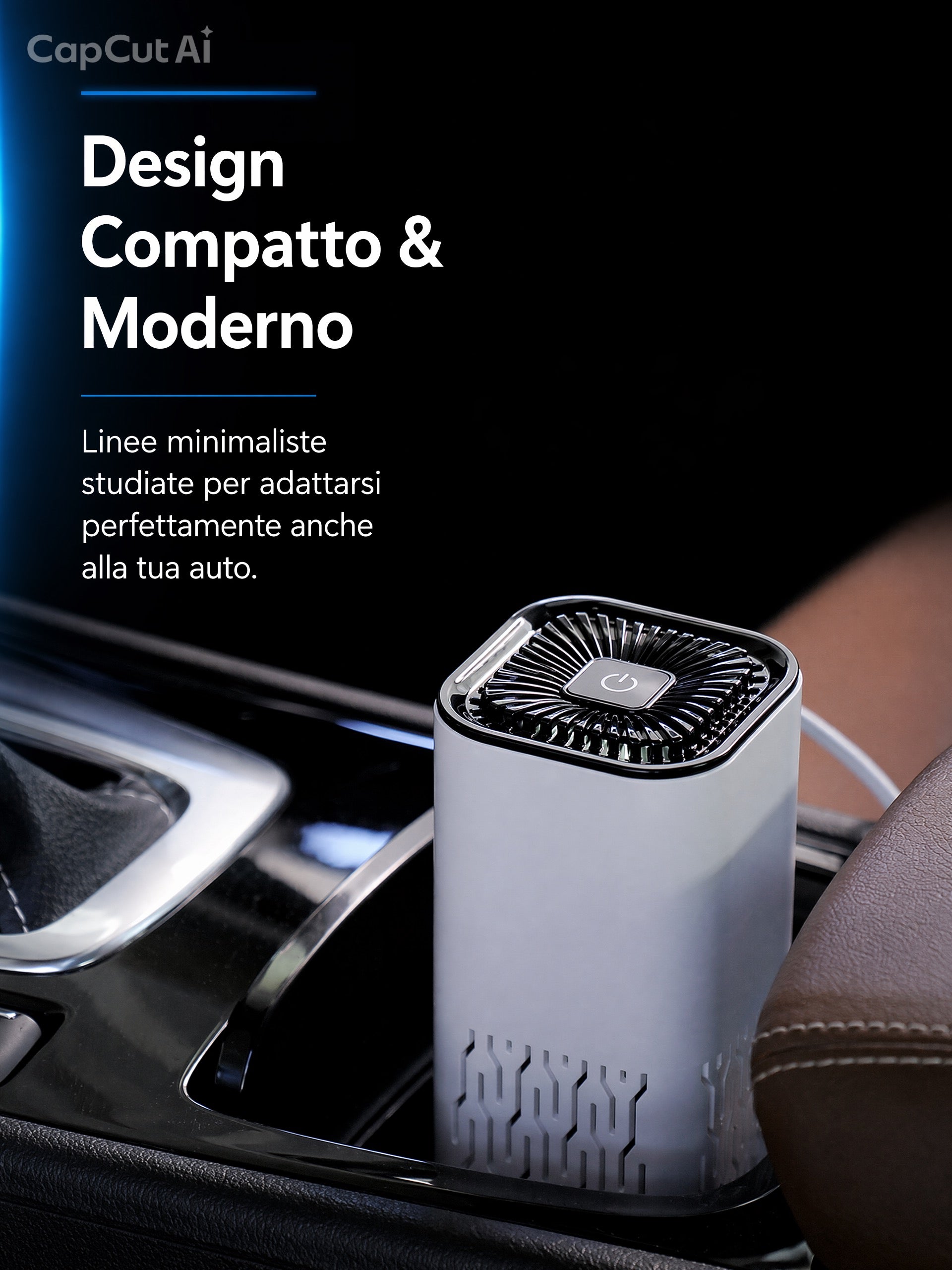 Purificatore d’Aria Portatile Flowgrid™ – Ionizzatore a Ioni Negativi per Auto e Casa