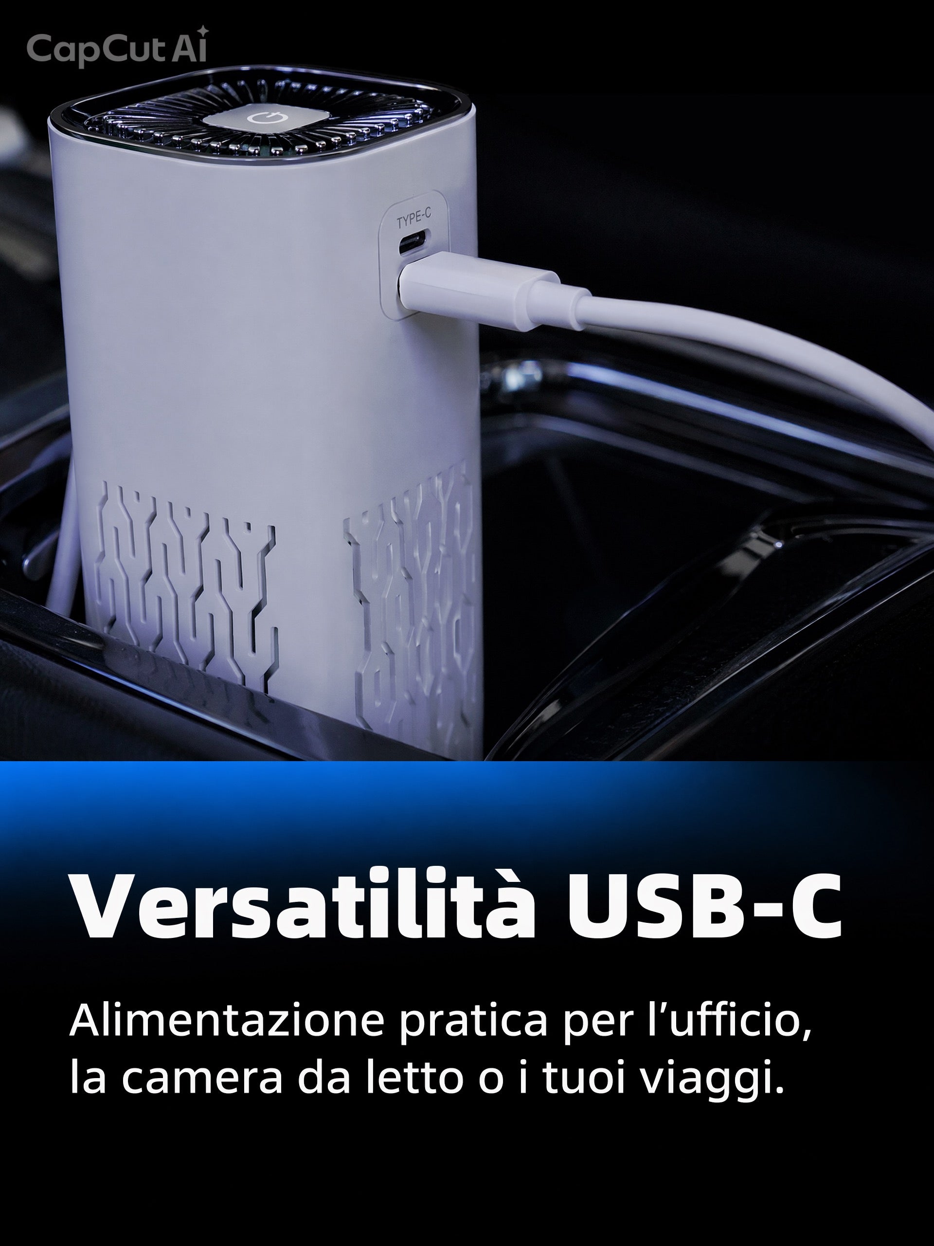 Purificatore d’Aria Portatile Flowgrid™ – Ionizzatore a Ioni Negativi per Auto e Casa