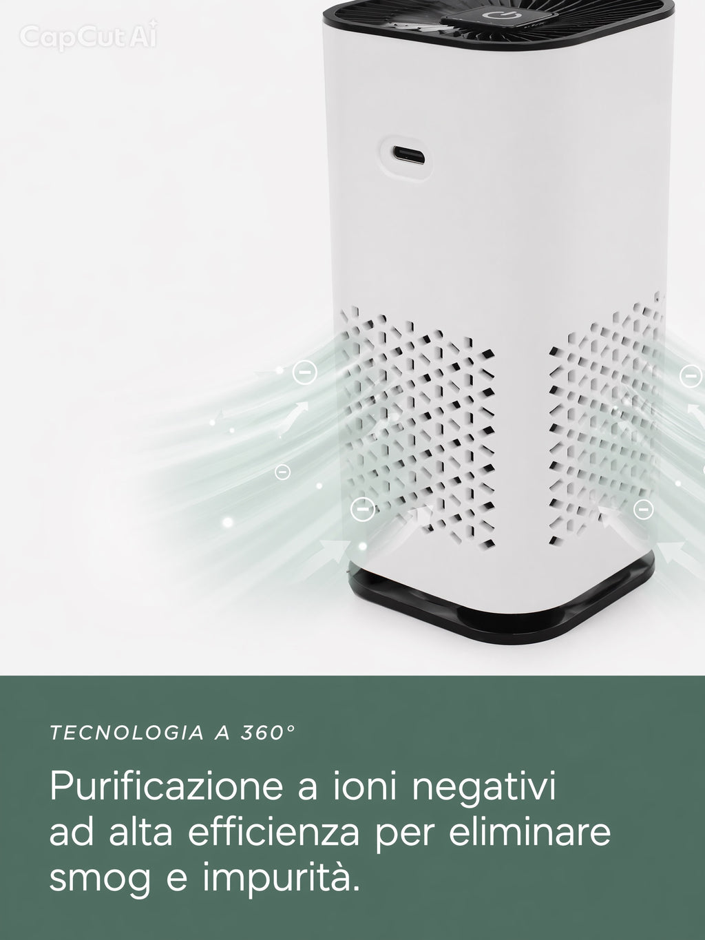 Purificatore d’Aria Portatile Flowgrid™ – Ionizzatore a Ioni Negativi per Auto e Casa