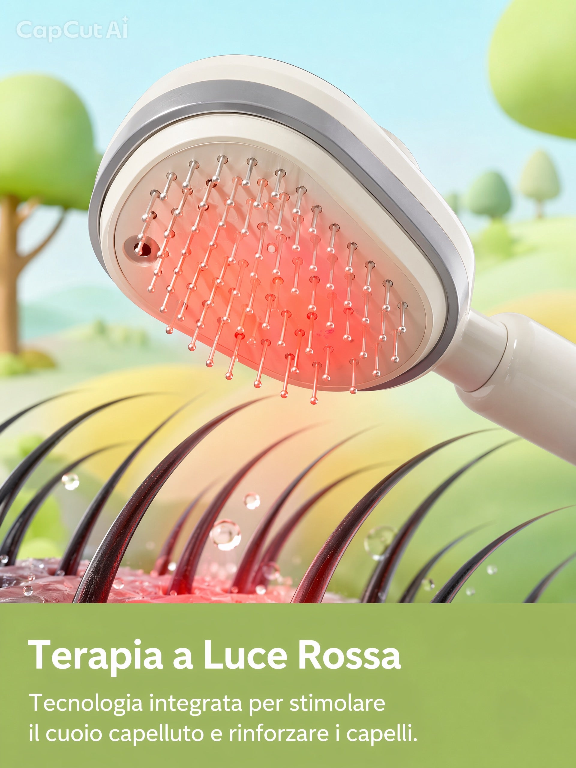 "Spazzola Professionale a Nebulizzazione – Trattamento Idratazione Profonda e Massaggio Capillare